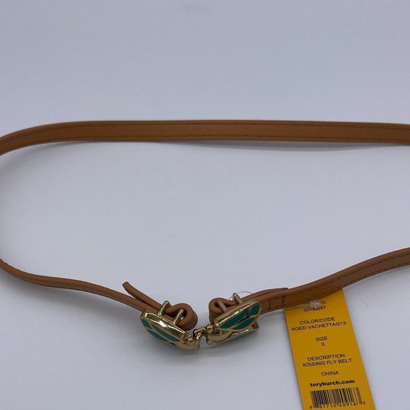 Tory Burch Belt Kissing Flies Size S - 29" Brown L - Picture 4 of 12